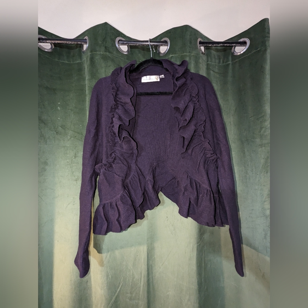 Anthropologie Charlie&Robin Wool Deep Purple Cardigan